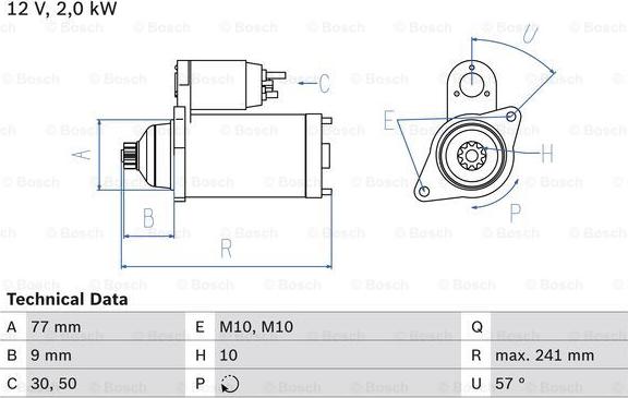 BOSCH 0 986 018 731 - Starter autospares.lv