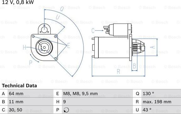 BOSCH 0 986 013 940 - Starter autospares.lv