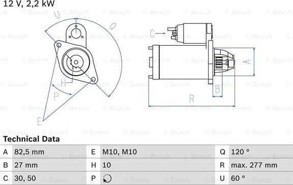 BOSCH 0 986 013 910 - Starter autospares.lv