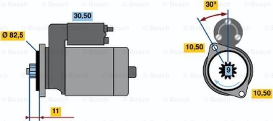 BOSCH 0 986 013 551 - Starter autospares.lv