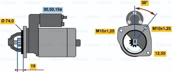 BOSCH 0 986 013 501 - Starter autospares.lv