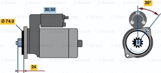 BOSCH 0 986 013 571 - Starter autospares.lv