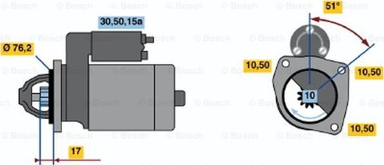 BOSCH 0 986 013 220 - Starter autospares.lv