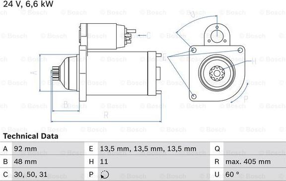 BOSCH 0 986 012 480 - Starter autospares.lv