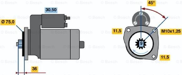 BOSCH 0 986 012 851 - Starter autospares.lv