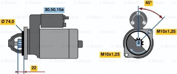 BOSCH 0 986 012 861 - Starter autospares.lv