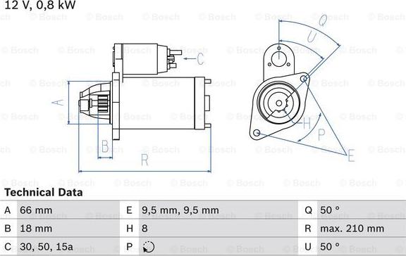 BOSCH 0 986 012 881 - Starter autospares.lv