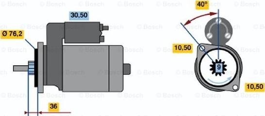 BOSCH 0 986 012 330 - Starter autospares.lv