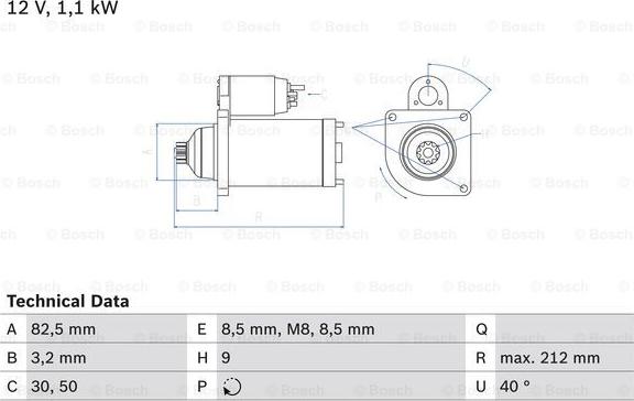 BOSCH 0 986 017 940 - Starter autospares.lv