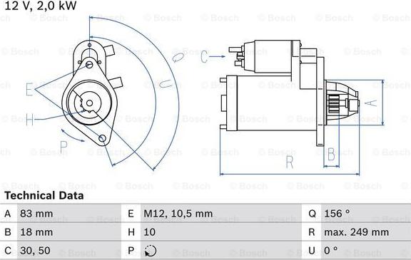 BOSCH 0 986 017 420 - Starter autospares.lv