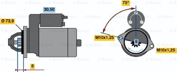 BOSCH 0 986 017 561 - Starter autospares.lv