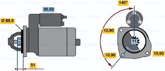 BOSCH 0 986 017 090 - Starter autospares.lv