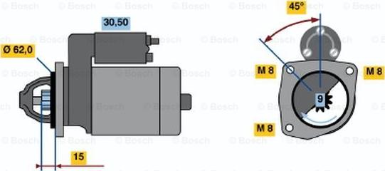 BOSCH 0 986 017 041 - Starter autospares.lv