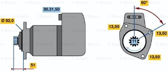 BOSCH 0 986 017 100 - Starter autospares.lv