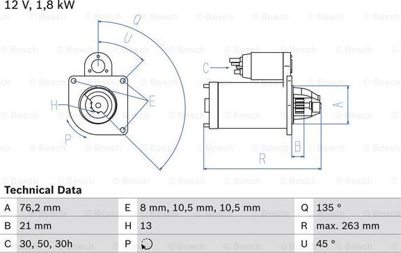 BOSCH 0 986 017 180 - Starter autospares.lv