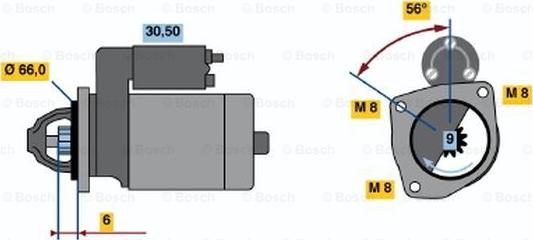 BOSCH 0 986 017 361 - Starter autospares.lv