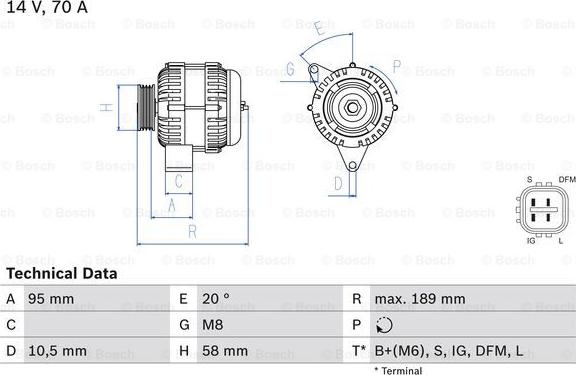 BOSCH 0 986 084 110 - Alternator autospares.lv