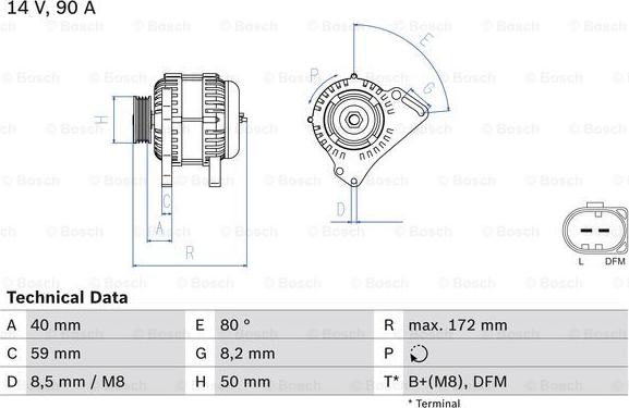 BOSCH 0 986 084 320 - Alternator autospares.lv