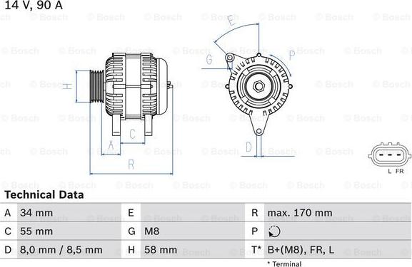 BOSCH 0 986 084 220 - Alternator autospares.lv