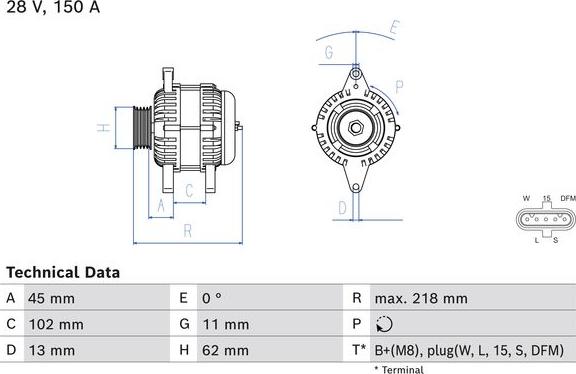 BOSCH 0 986 085 290 - Alternator autospares.lv