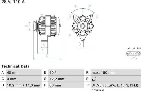 BOSCH 0 986 085 280 - Alternator autospares.lv