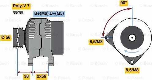 BOSCH 0 986 080 950 - Alternator autospares.lv