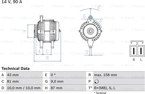 BOSCH 0 986 080 430 - Alternator autospares.lv