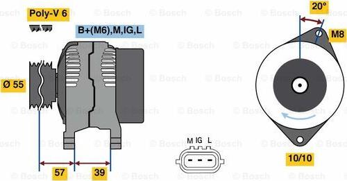 BOSCH 0 986 080 590 - Alternator autospares.lv