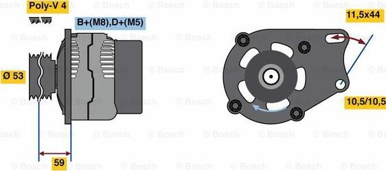 BOSCH 0 986 080 540 - Alternator autospares.lv