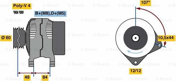 BOSCH 0 986 080 550 - Alternator autospares.lv