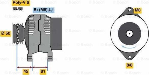 BOSCH 0 986 080 650 - Alternator autospares.lv