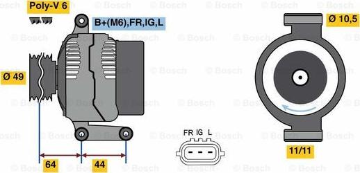 BOSCH 0 986 080 610 - Alternator autospares.lv