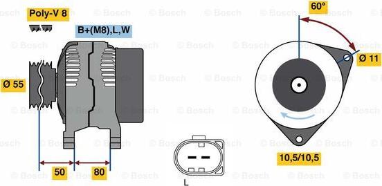 BOSCH 0 986 080 070 - Alternator autospares.lv