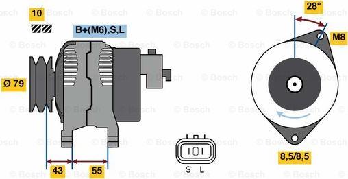 BOSCH 0 986 080 130 - Alternator autospares.lv