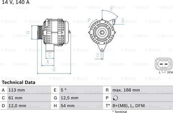 BOSCH 0 986 080 380 - Alternator autospares.lv