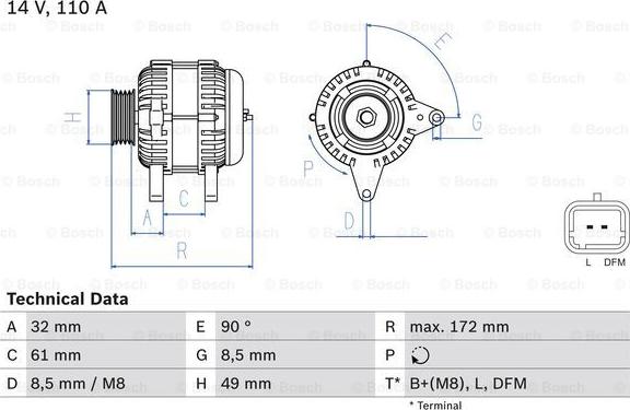 BOSCH 0 986 080 330 - Alternator autospares.lv