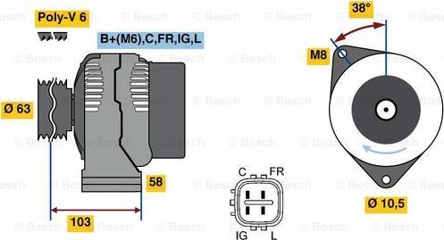 BOSCH 0 986 080 240 - Alternator autospares.lv