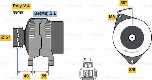 BOSCH 0 986 080 790 - Alternator autospares.lv