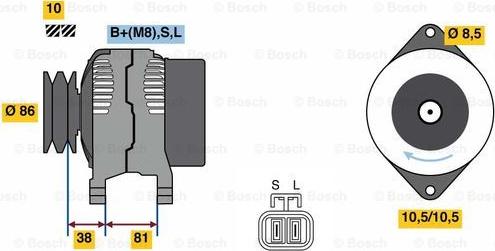 BOSCH 0 986 080 740 - Alternator autospares.lv