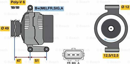 BOSCH 0 986 080 750 - Alternator autospares.lv