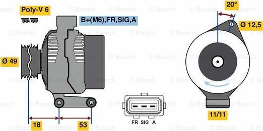 BOSCH 0 986 080 700 - Alternator autospares.lv