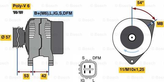 BOSCH 0 986 081 430 - Alternator autospares.lv