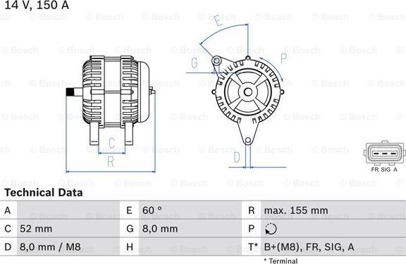 BOSCH 0 986 081 140 - Alternator autospares.lv