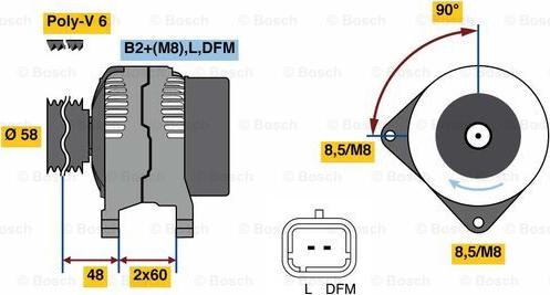 BOSCH 0 986 081 110 - Alternator autospares.lv