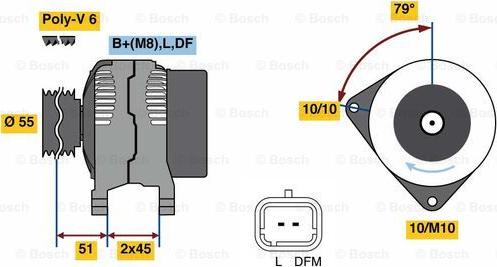 BOSCH 0 986 081 350 - Alternator autospares.lv