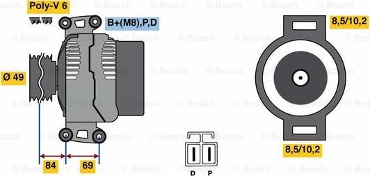 BOSCH 0 986 081 300 - Alternator autospares.lv