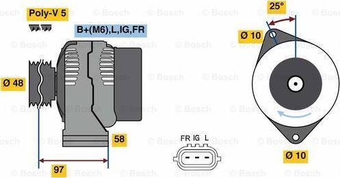 BOSCH 0 986 081 210 - Alternator autospares.lv