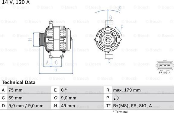 BOSCH 0 986 081 700 - Alternator autospares.lv