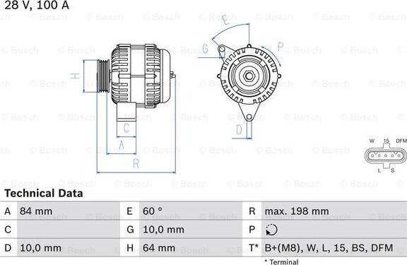 BOSCH 0 986 083 950 - Alternator autospares.lv