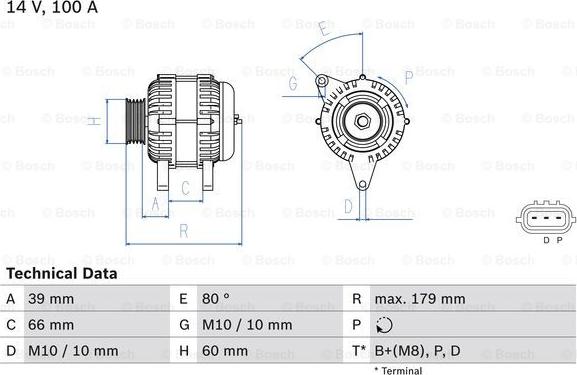 BOSCH 0 986 083 970 - Alternator autospares.lv